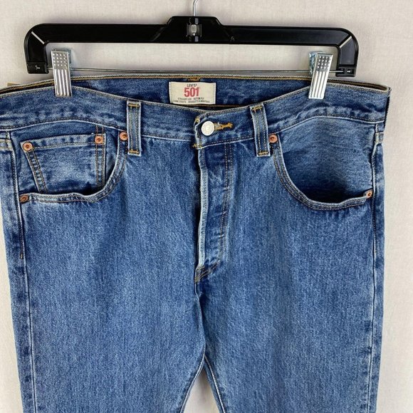 LEVI'S 501 Blue Straight Leg Jean - Picture 2 of 10